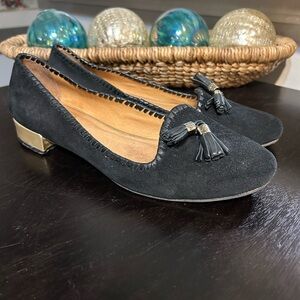 Jack Rogers Gabrielle Black Suede Loafers Size 10